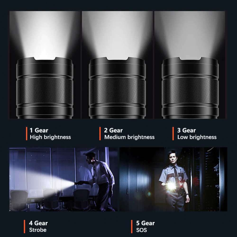 Linterna recargable GT50 USB Recargable Led 3000 Lumens