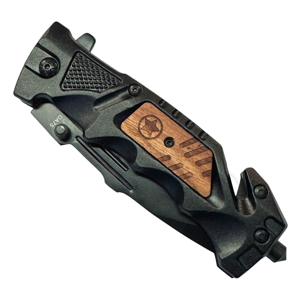 Cuchilla  DA75 Army semi automatica corta cinturón con quiebra vidrios