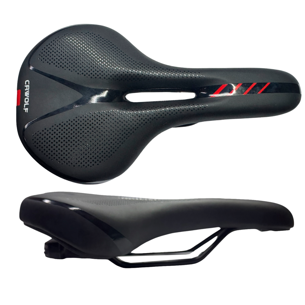 Asiento MTB Crwolf Negro/rojo
