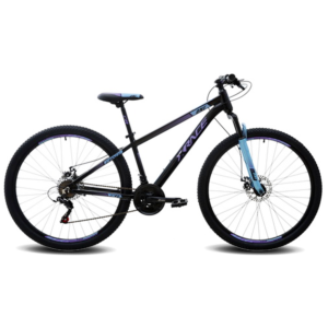 Bicicleta MTB Xrace One 7V Frenos Mecánicos H. Suspensión 29er (Negra/Morada)