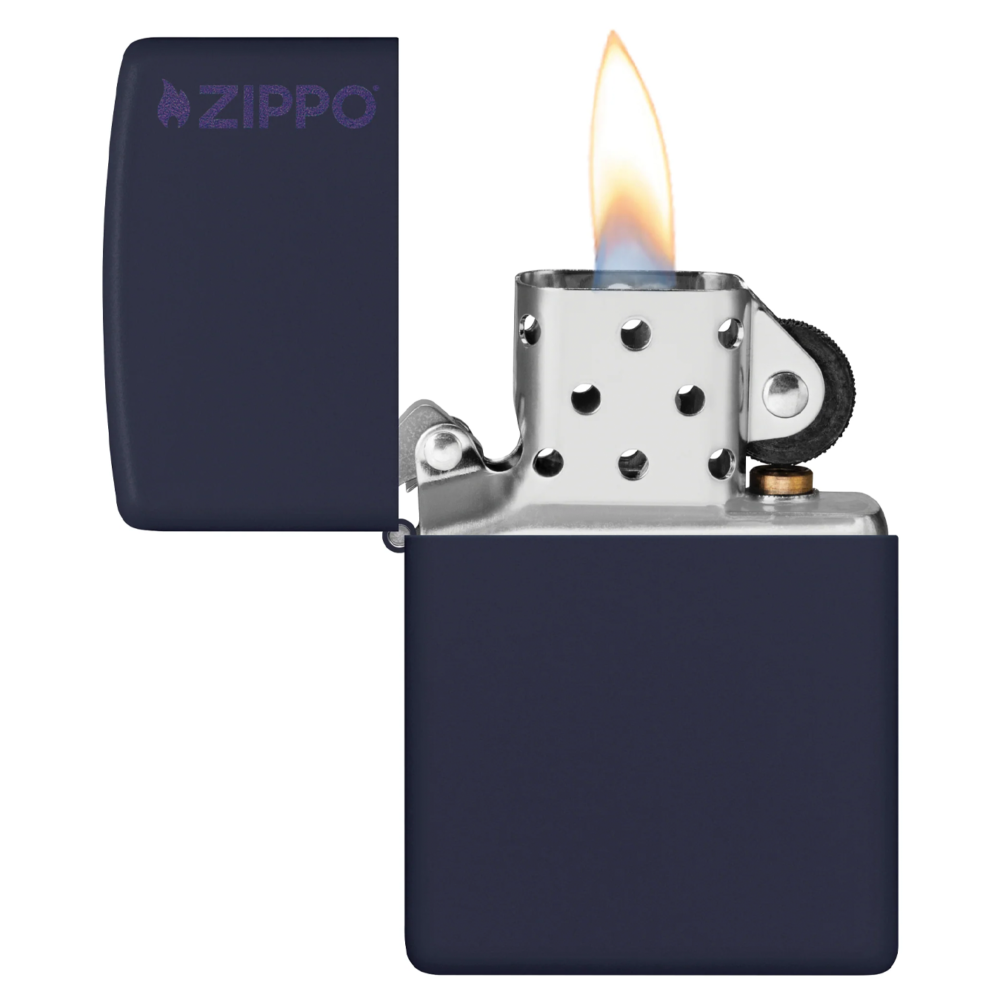 Encendedor Zippo Logotipo clásico azul marino mate
