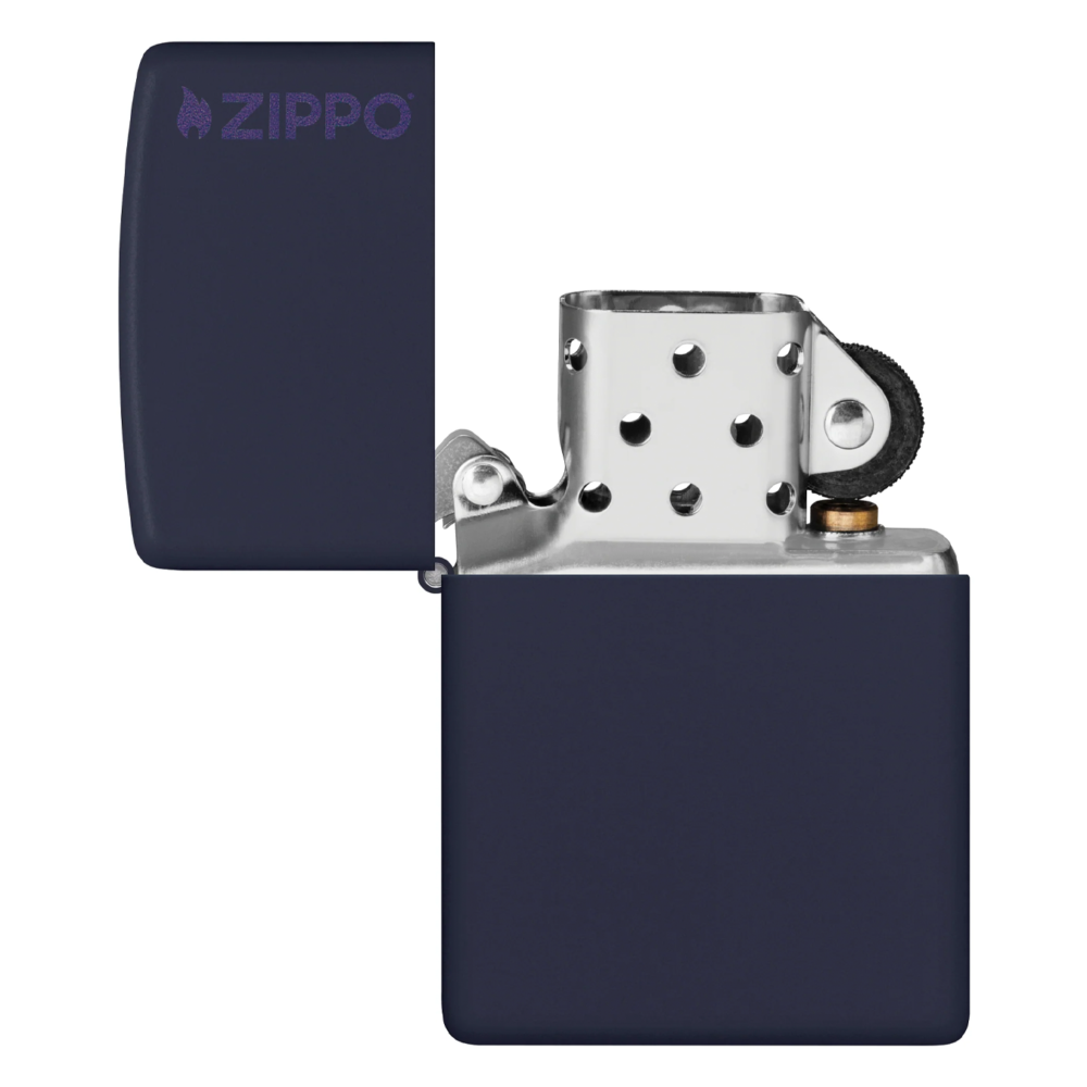 Encendedor Zippo Logotipo clásico azul marino mate