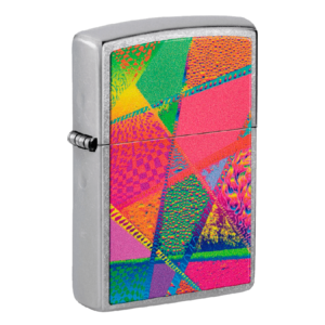 Encendedor Zippo Metalico Plateado Diseño Abstracto